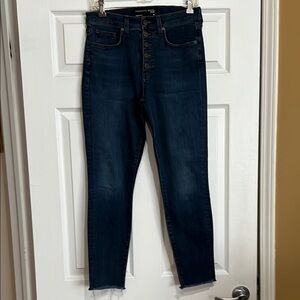 Veronica Beard Debbie ankle skinny high rise blue jeans.